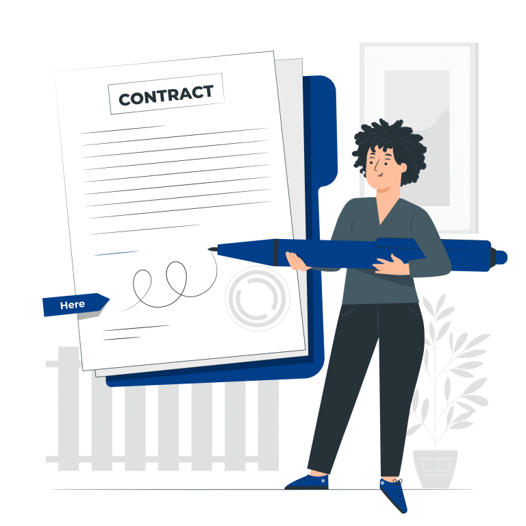 Signing a contract-pana